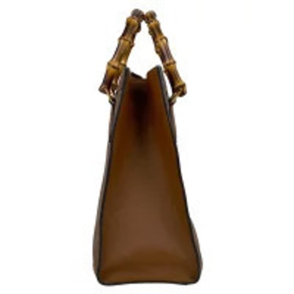 Gucci Bag Leather Double Brown Shoulder Marmont Bamboo Tote GG Diana Brown